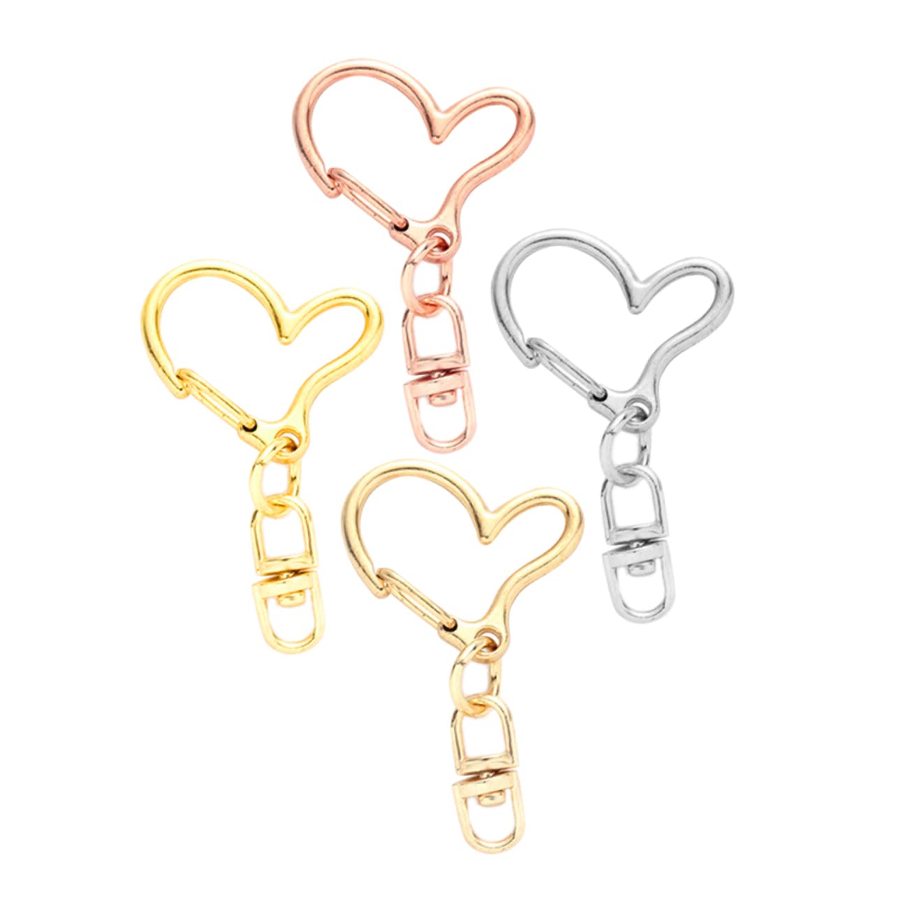 EXCEART 120pezzi Moschettone Forma Di Cuore Chiusure Per Portachiavi Fai Te Accessori Decorativi Per Creazioni Handmade e Gioielli