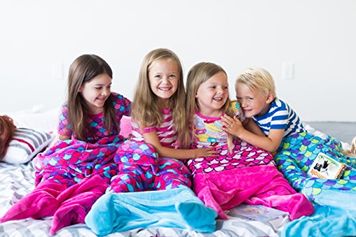 Sleepyheads Mermaid Tail Blanket Super Soft Fleece Sleeping Bag for Kids and Adults Blue and Purple with Blue Tail (SH5500-5005)