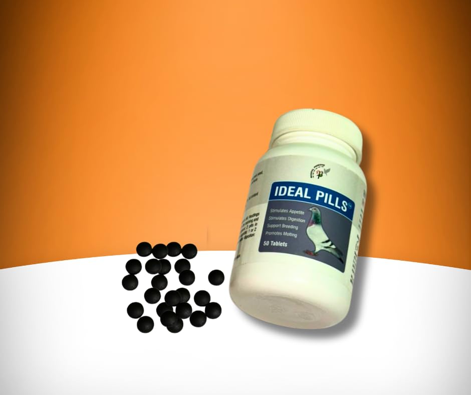 Ideal Pills For Pigeons,Herbal Supplement,Stimulates Appetite,Aids Growth,Supports Digestion,Molting Season Support,50 Tablets(Pack Of 1)