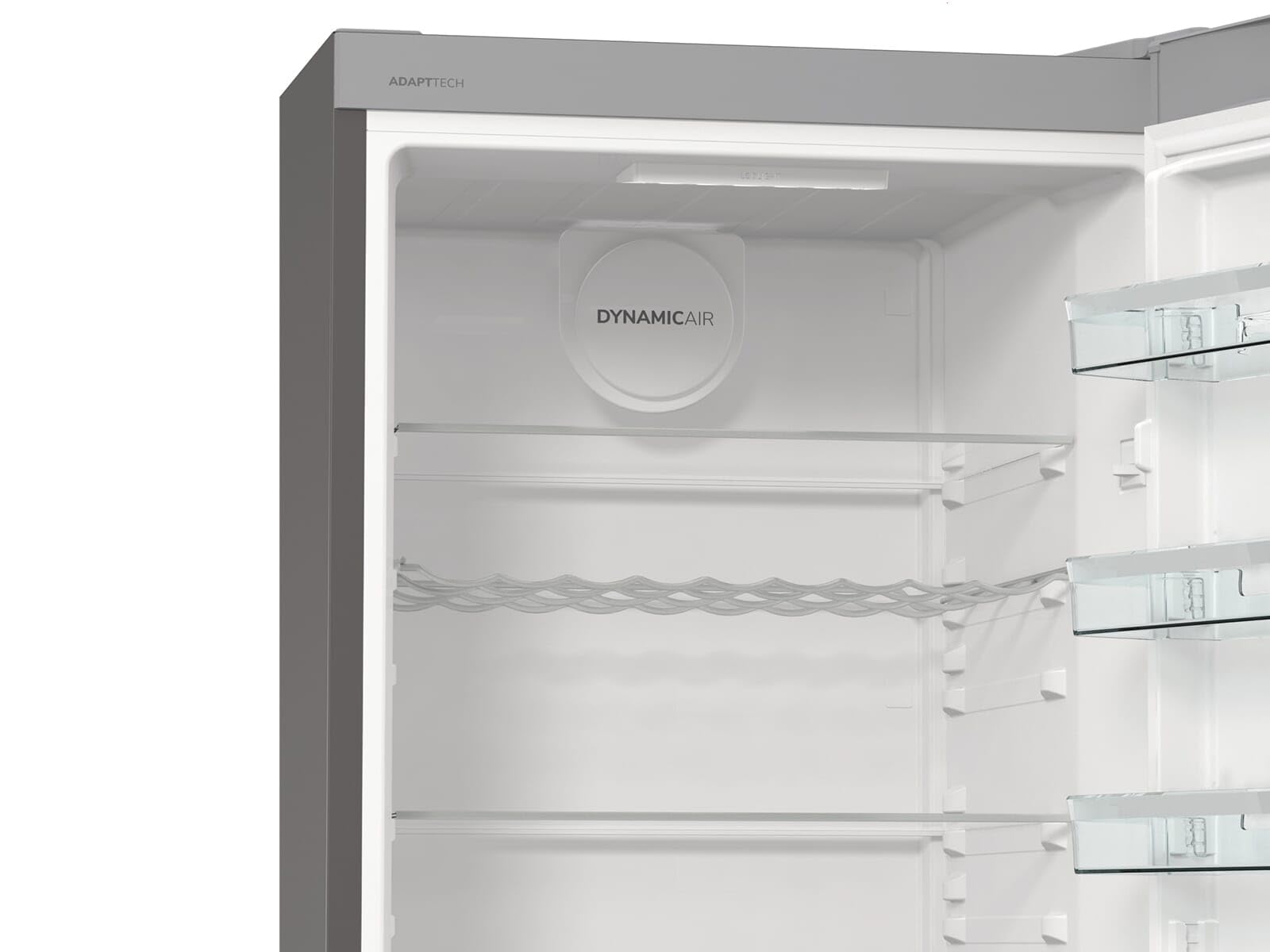 Gorenje R 619 DAXL6 Réfrigérateur/AdaptTech/FreshZone/Refroidissement par circulation d'air, écran LED, 398 l, 185 cm, classe d'efficacité énergétique D/acier inoxydable