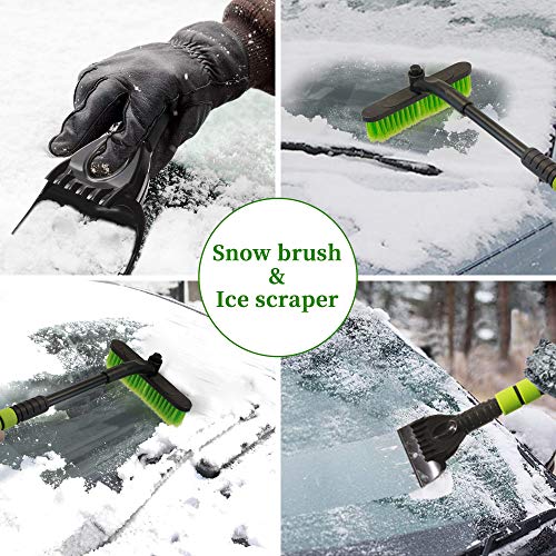 SEAAES Ice Scraper for Car Windshield, Extendable Snow Brush Remover with Foam Grip for Car Auto SUV Truck Windows - Thumbnail 2