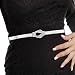 Talleffort Rhinestone Silver and Golden Belt for Women Metal Stretch Elastic Wasit Belt for Dress(S-M)