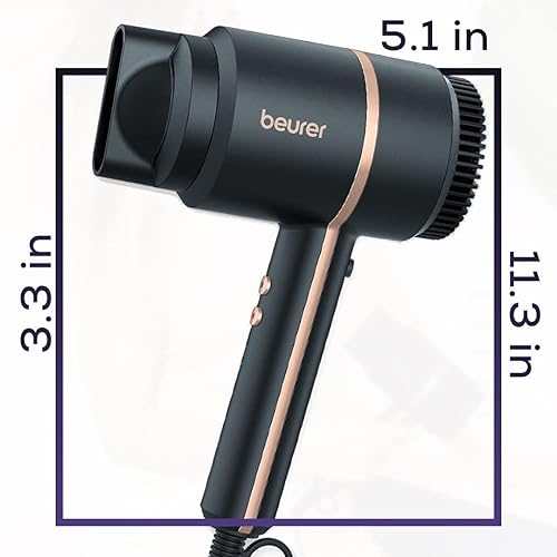 Miniatura 9 de Beurer HC35 - Secador de pelo compacto de 1500 vatios tecnología iónica que reduce el encrespamiento secadora de pelo de viaje ligero y portátil con