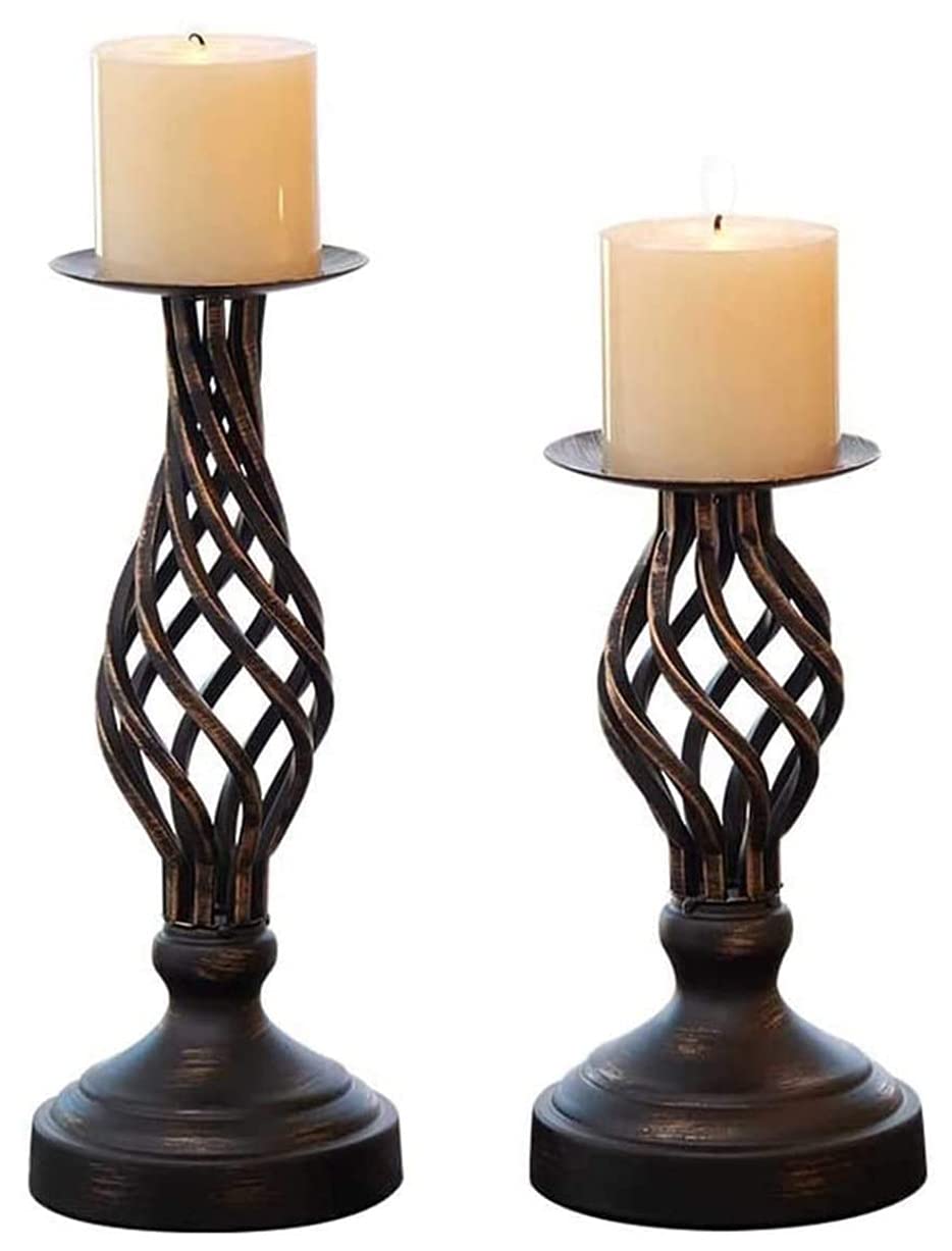 Bougeoir bronze stable lot de 2 pour éviter les chutes de bougies