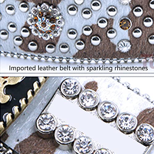 Ceinture en cuir véritable de qualité supérieure avec strass chics - 6