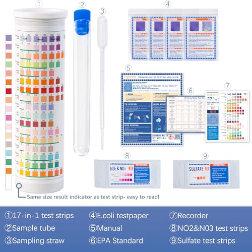 Hykeen HY24002 All-New 21 In 1 Water Testing Kits For Drinking Water, Water Test Kit 120 Strips + 4 Tests, All In One Kit, Home Water Test Kit For Ph, Hardness, Lead thumb #1
