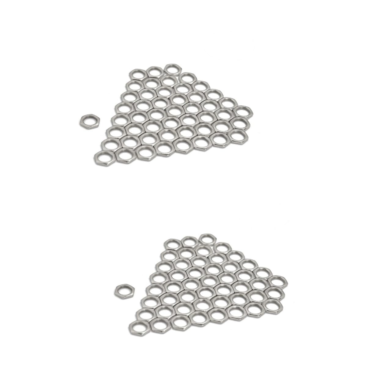 FUNOMOCYA 2sets 8mm Guitar Upper Nut for Bass Zinc Alloy Fine Tooth Nuts for Socket Jack 50pcs*2