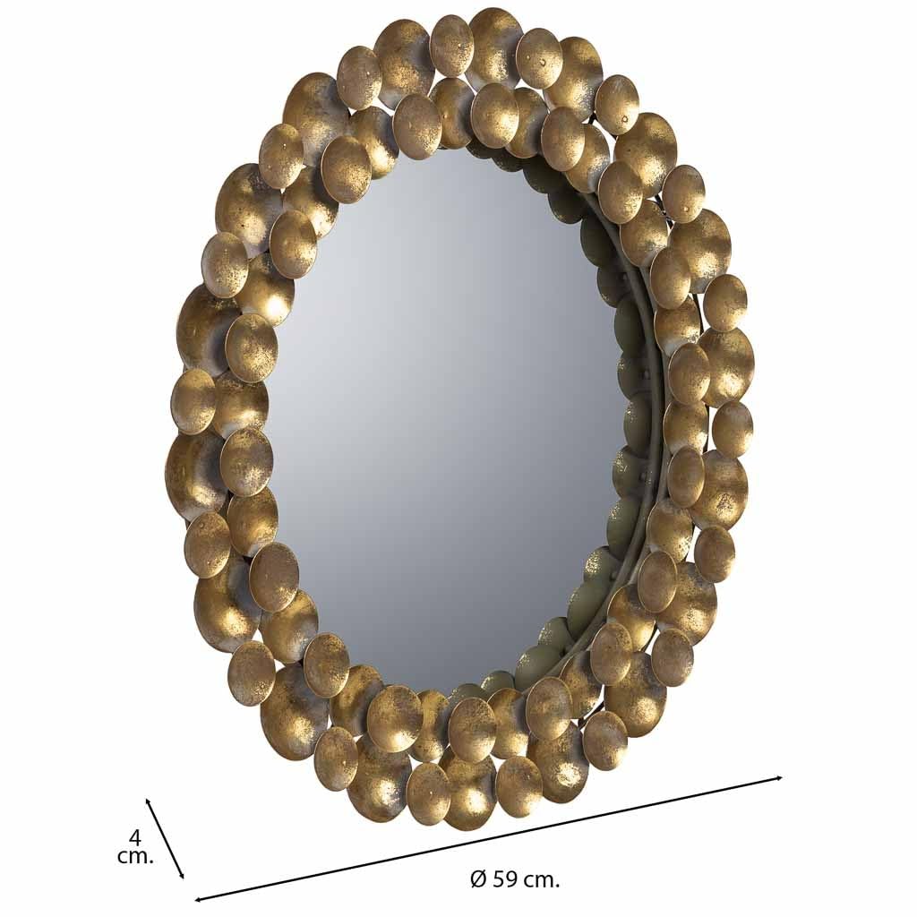 WANDERLUST DECO Espejo de Pared de Metal 59x59x04h cm