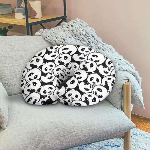 Image of Black White Panda Baby Nursing Pillow Cover Removable Breathable Breastfeeding Pillow Slipcover, Stretchy Nursing Pillow Case Fits Snug On Infant