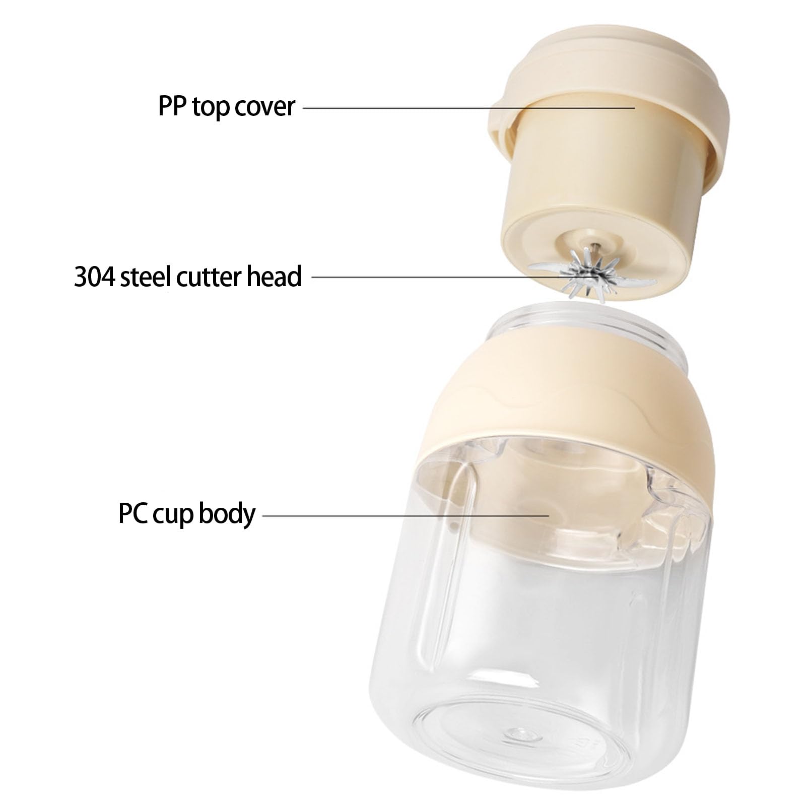 Exprimidor eléctrico portátil recargable inalámbrico de 800 ml para batidos, mezcla de alimentos, portátil