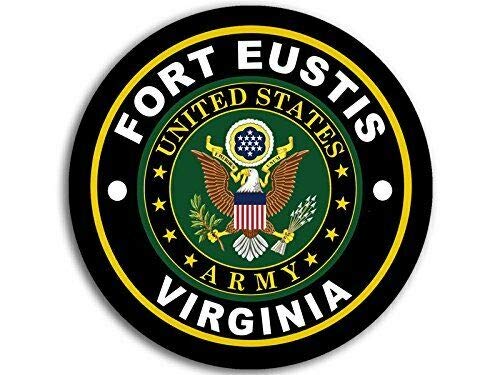 Jr Studio 4x4 Inch Round Fort Eustis Army Base Sticker