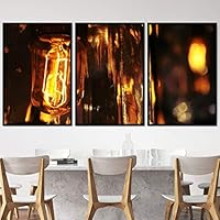 3 Piece Framed Canvas Wall Art Abstract Industrial Modern Art Multicolor Patterns Canvas Prints Home Artwork Decoration for Living Room,Bedroom - 16