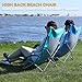 KingCamp Low Beach Chair, Folding Portable Chairs for Adults lightweight Extra Wide Ergonomic High Mesh Back Seat 300lbs Heavy Duty Oversized Gear with Carry Bag for Outdoor Lawn Camping Picnic