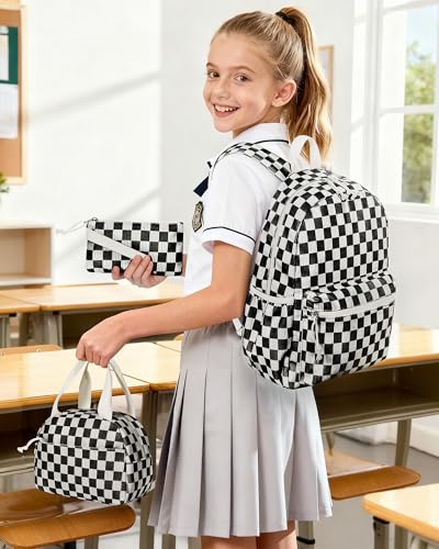 Image of HowFly Corduroy Kids Backpack 3-in-1 Set 15 inch with Lunch Box School Bag | Corduroy 3-in-1 set for elementary middle school, 15-inch backpack, insulated lunch bag, pencil case, back to school gift