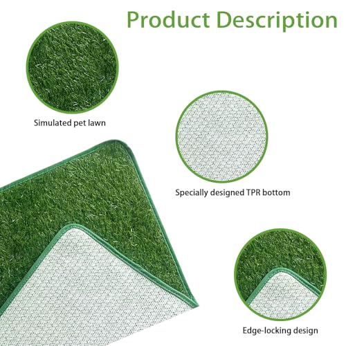 2PCS Dog Grass Pee Pad, Artificial Grass Rug Turf Dog Toilet Puppy Pee Training Pad Pet Turf For Dogs Washable Pads Puppy Replacement Mat Balcony Floor Protection - 3