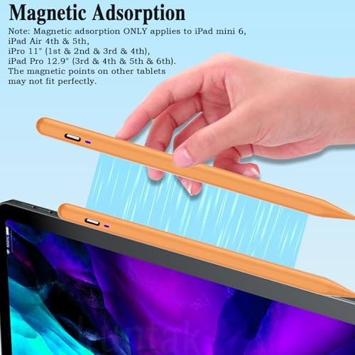 Image of Stylus Pen for Android Tablet,Tablet Pencil for iOS /Android,Rechargeable Active Stylus Pen for iPhone /Samsung /XiaoMi /Huawei /Vivo /Lenovo and Other Android Smartphones and Tablets-Orange