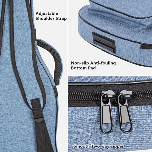 Image of Electric Guitar Bag Gig Bag 0.4in Thick Padding Backpack Soft Guitar Case Adjustable Shoulder Strap with Back Hanger Loop (Multiple Pockets Blue)
