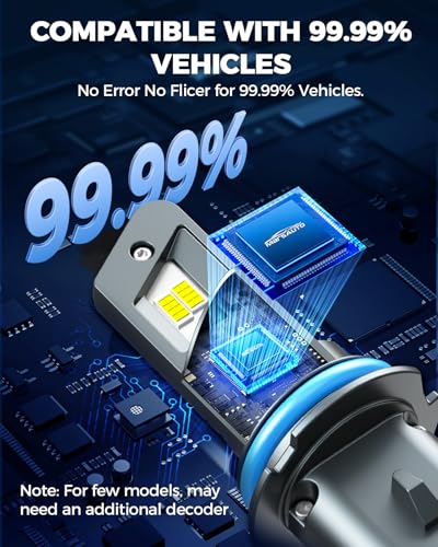 Image of Marsauto 9007 Bulb, 48000LM Brightness Output 6000K Cool White,9007 HB5 Fog Bulbs IP68 Waterproof 60000Hrs Lifespan, 3Mins Installation, 2 Pack