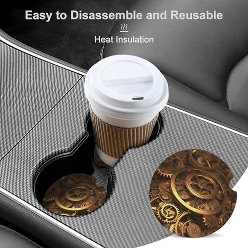 Portavasos para coche con diseño steampunk, 2 unidades miniatura 4