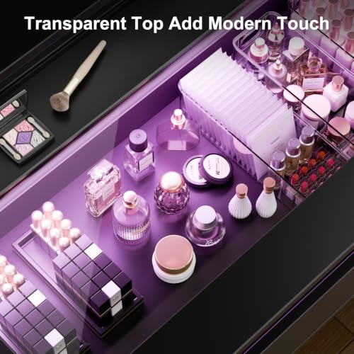 Image of Korfile 35'' Makeup Vanity Desk with Mirror and Lights, Power Outlet Black