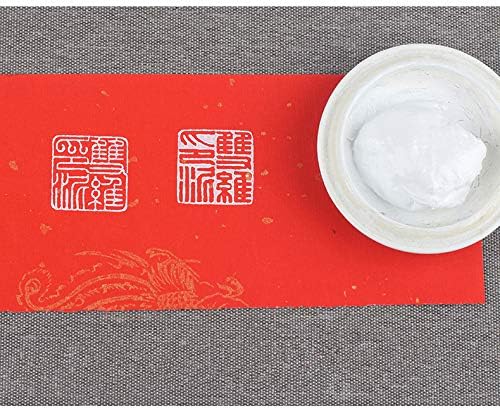 Calligraphy Painting Red Ink Paste Round Chinese Yinni Pad Ink Paste Chinese Seal Red Ink Pad 30g(1.06oz) (White)
