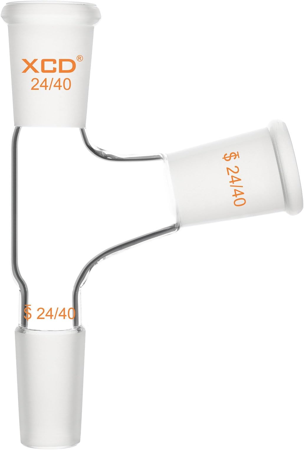 3-Way Distillation Adapter with 24/40 Joints, Borosilicate Glass 105°Bent Adapter for Direct Connection in Laboratory Distillation Apparatus