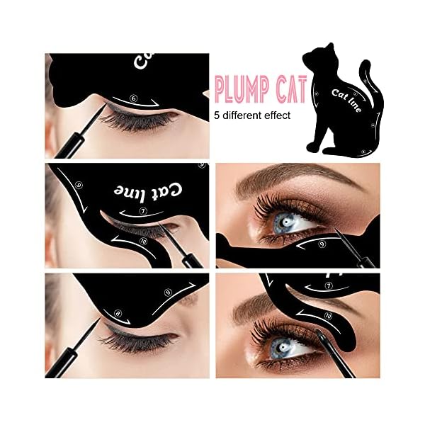 Cat-Eyeliner-Stencils20-Sets-2-in-1-Eye-Makeup-Tool-Kit-Smoky-Eyeliner-Stencil-Pads-Eyeshadow-Applicators-Eyeliner-Template-Plate Cat Eyeliner Stencils,20 Sets 2-in-1 Eye Makeup Tool Kit Smoky Eyeliner Stencil Pads Eyeshadow Applicators Eyeliner Template Plate