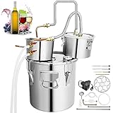 YITAHOME Alcohol Still 5 Gal / 19L, Stainless Steel Moonshine Still with Alcoholometer, Fermentation Stand and Built-in Thermometer, Home Alcohol Brewing Kit for DIY Whiskey, Wine Making