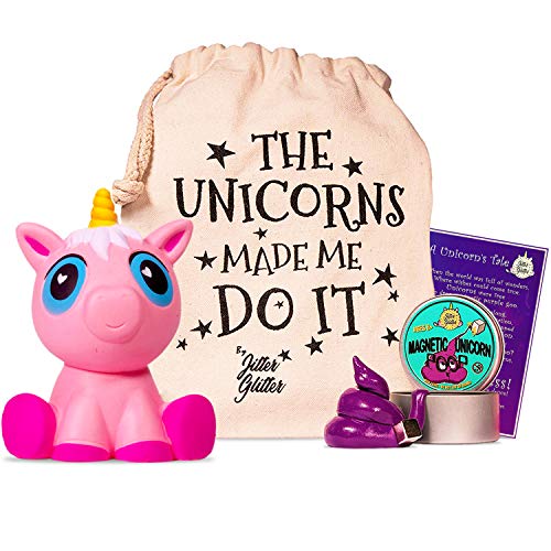 Magnetic Unicorn Putty Stress Relief Kit - Jumbo Pink Unicorn Squishy and Magnetic Putty with Magnet - Unicorn Gift Set for Girls who Love Unicorns. Fun Sensory Play Toy Set for Silly Therapy, Ages 8+