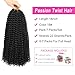 Ubeleco 7 Packs Passion Twist Hair 18 Inch 154 Strands Water Wave Crochet Hair for Black Women Long Bohemian Curly Braiding Hair Spring Twist Crochet Braids Hair Extensions (18inch,1B)