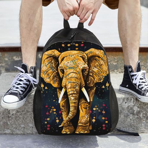 Sac à dos ordinateur portable imperméable avec motif éléphant mignon sac de voyage
