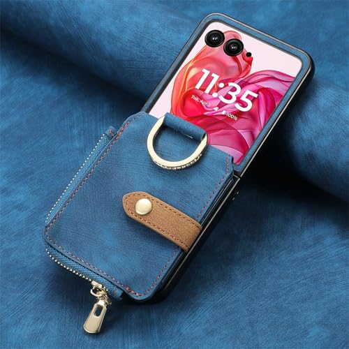 Protection Moto Razr 70 Plus bleu : étui en cuir idéal pour vos déplacements
