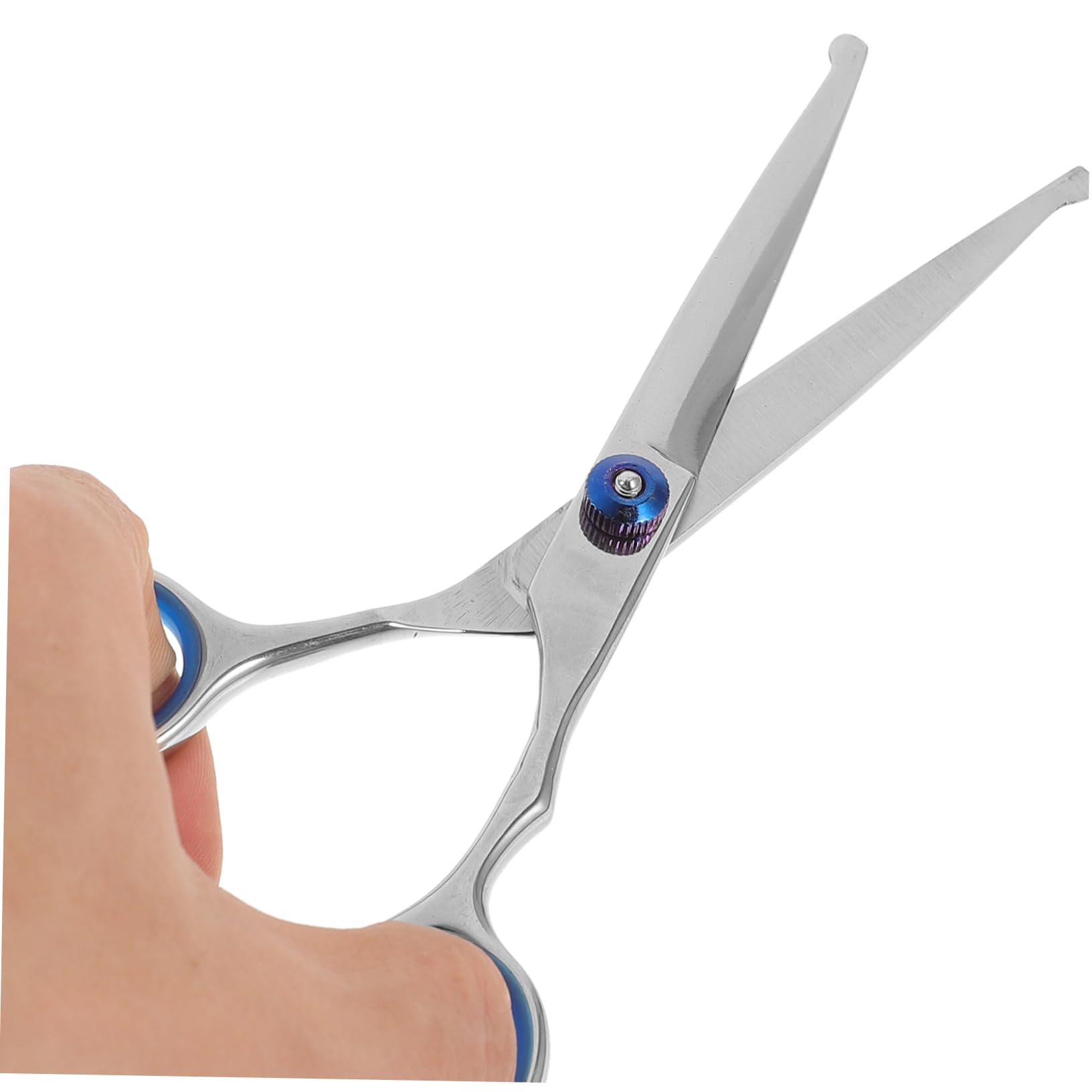 FOMIYES Professional Pet Tools 2pcs 4.5 Inches Pet Hair Scissors Round Head Dog Clippers Ergonomic Handle