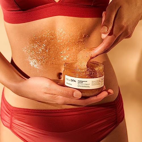 Image of Nativa SPA Madagascar Vanilla Exfoliating Body Scrub, 7 oz | Renewing exfoliating sugar scrub with lactic acid and quinoa oil. Smoother results compared to standard body washes.