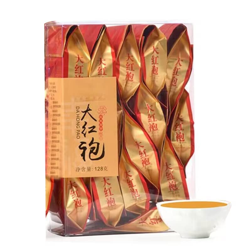Té famoso chino Top10 Da Hong Pao Oolong Tea Fujian Wuyi Rock Tea Dahongpao Oolong Tea Hoja suelta, té saludable Té de alta montaña 128g (4.51 oz)