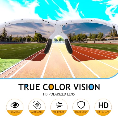 Image of FEISEDY Kids Polarized Sports Sunglasses, TR90 UV400 Baseball Cycling | LightWeight Wrap-Around for Boys Girls, TAC Polarized Lens blocks 100% UVA /UVB, Baseball /Softball /Cycling /Running B2454