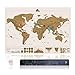 Produktbild Amazy Weltkarte zum Rubbeln XXL inkl. Rubbelchip + Gratis-Packliste (PDF)  Große Rubbel-Landkarte als schöne Erinnerung an bisherige Reisen | Made in Germany (Weiß | 84 x 59 cm)
