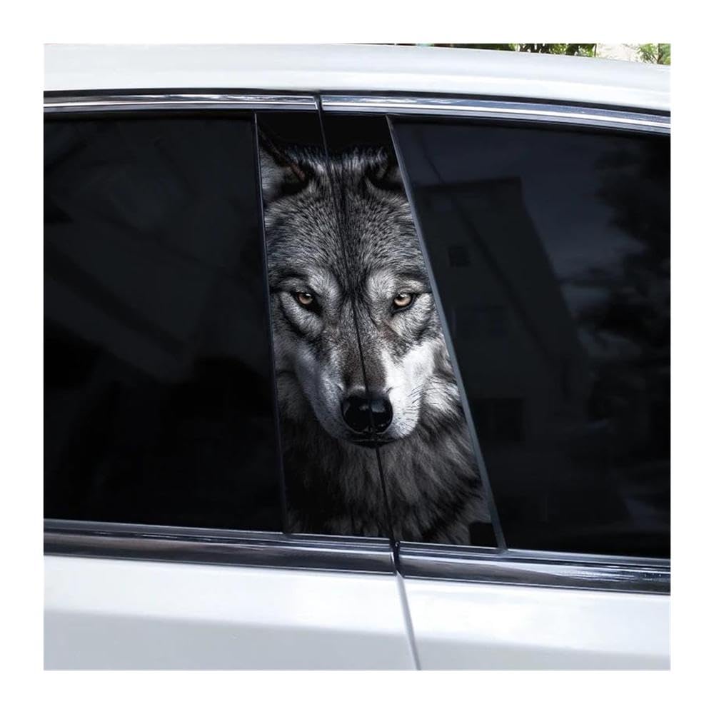 Decorative Items 2pcs Animal Pattern Car B-Pillar Scratch Resistant Decoration Decals(O)