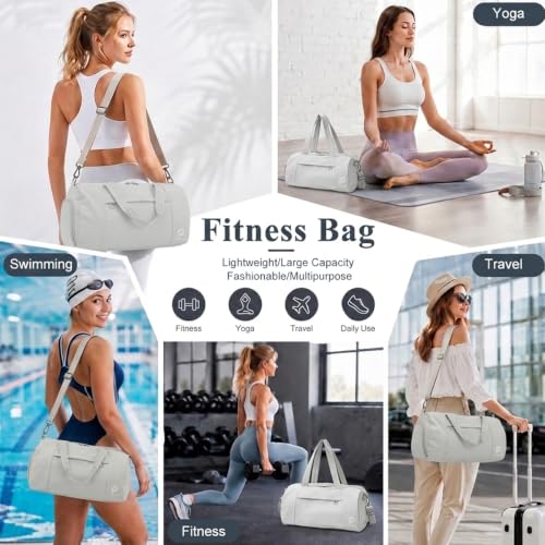Image of PALAY Gym Duffle Bag Women Waterproof Travel Grey Charcoal