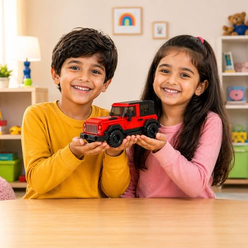 Image of GRIPZ Grid Car Building Blocks Set for Kids 6+ | DIY Construction Toy Vehicles | Educational STEM Building Kit | Creative Brick Toy Set for Boys & Girls (Nomad 4X4)