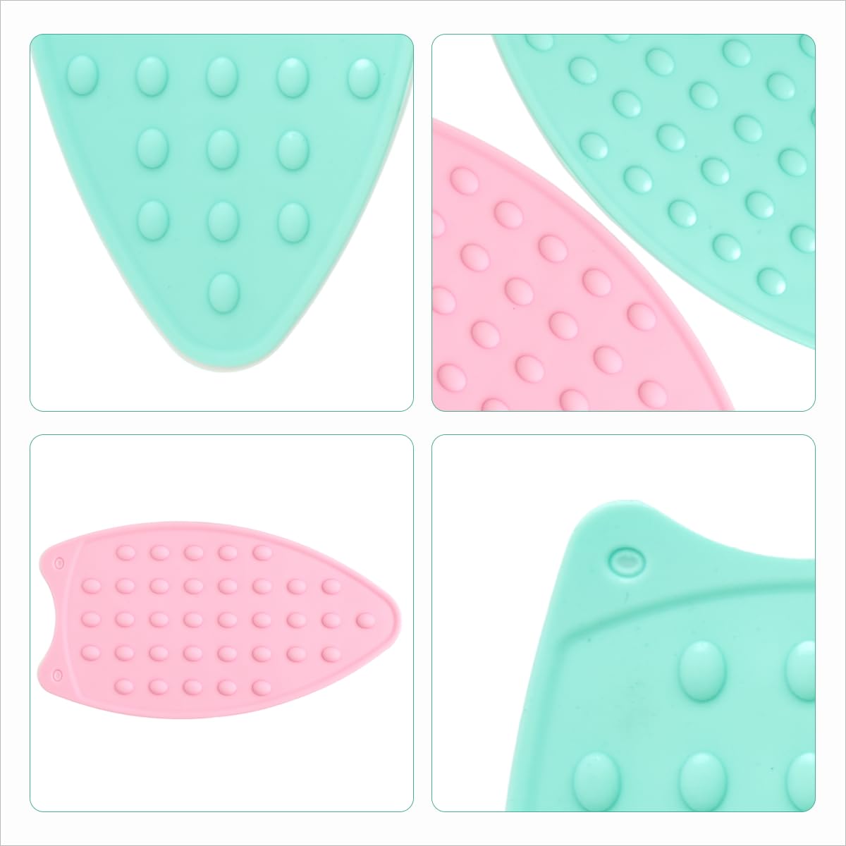 OFXDD 2 cuscinetti per ferro da stiro in silicone, antiscivolo, per asse da stiro, ferri piatti e arricciacapelli, cuscinetto per ferro caldo, resistente al calore, multicolore