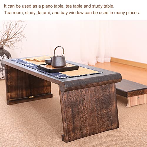 Table basse pliante japonaise marron pour espace thé et salon esprit zen