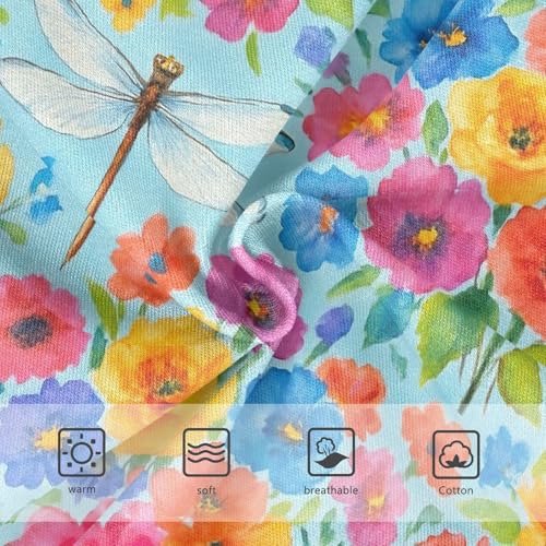 Toddler Underwear Floral 2t Cotton Little Girl Panties Animal Briefs Girls Undies Dragonflies Vibrant Floral Colorful3