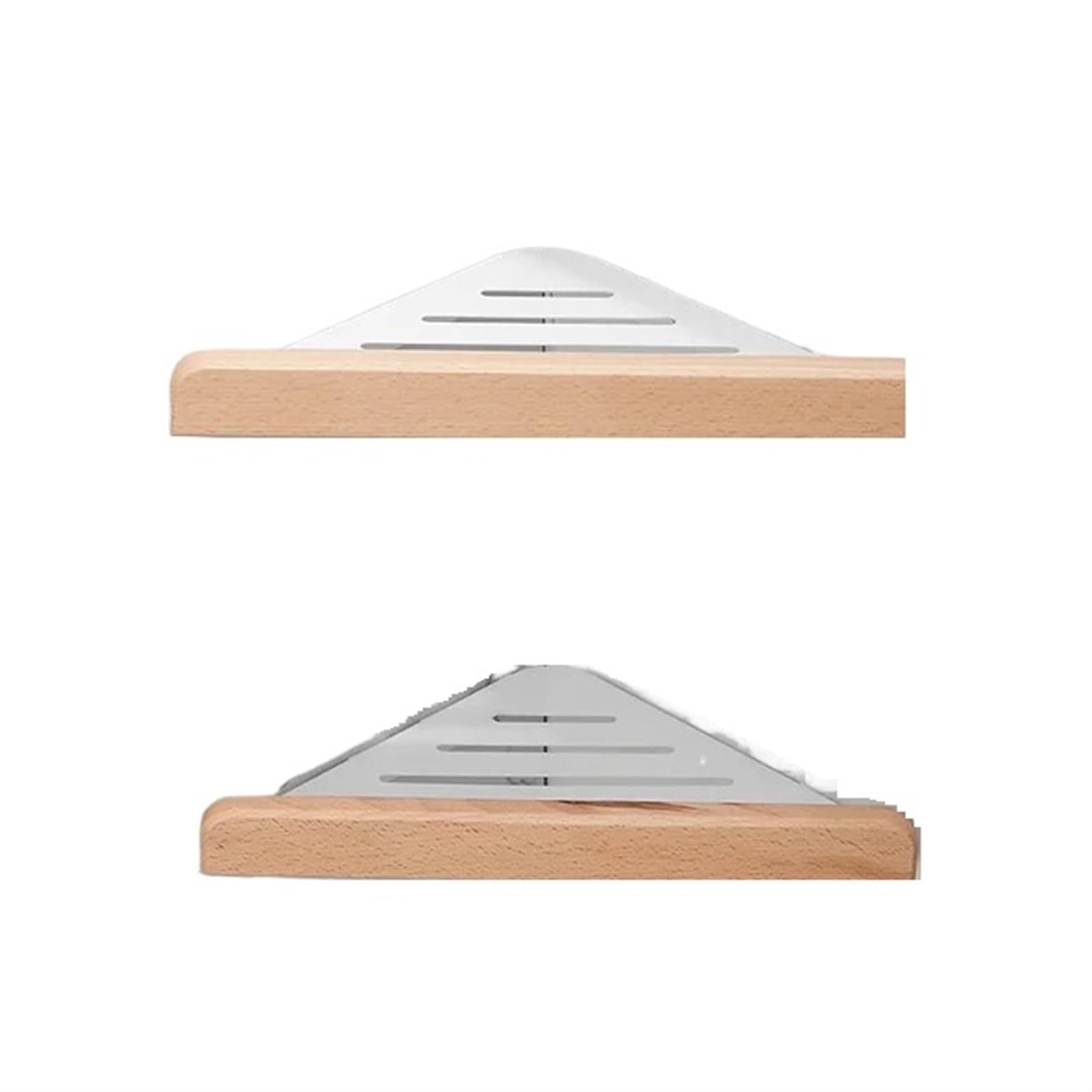 ZHOUXYFDC Shower Caddy Bathroom Non Perforated Corner Shelf Wall Mount Shelf Organizer Toilet Storage Rack Triangle Rack Shower Organizer(Beech-Double layer)