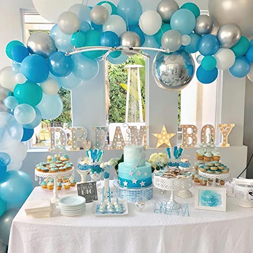 PartyWoo Palloncini Blu e Bianchi 60 pezzi 10