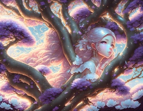 Poster mural toile Pretty Girl Dreaming 50x70cm pour déco chambre ado
