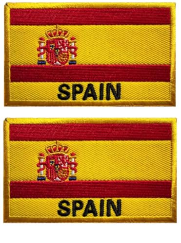Parches bordados con la bandera de España, apliques tácticos de moral, cierre de , 2 piezas (España)