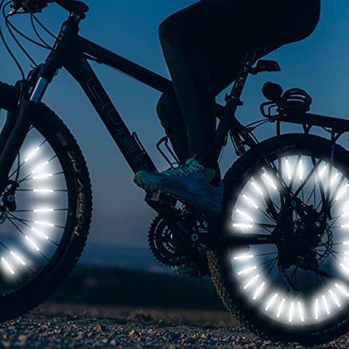 72 Pcs Bicycle Spoke Reflectors,Bike Reflectors For Night Riding 360°Visibility,Warning Spoke Lights Covers Are Made Of Waterproof And Reflective Materials, Bike Tire Lights Easy To Assemble #TOP3