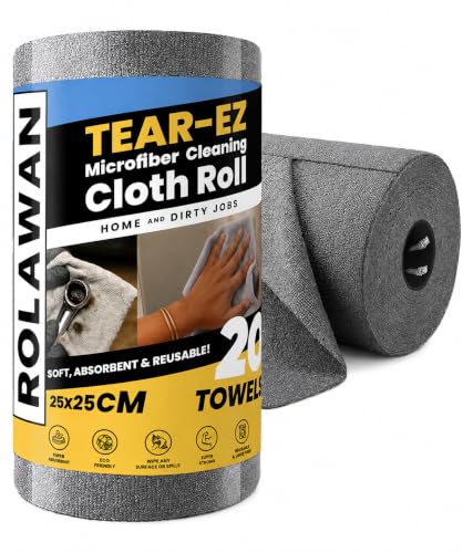 Image of Large Microfiber Cleaning Cloth Roll, 20 Cloth Roll Pack, Reusable Lint Free Kitchen Cleaning Cloth, Super Absorbent Multipurpose Wiper for Kitchen, Glass, Car & Home |