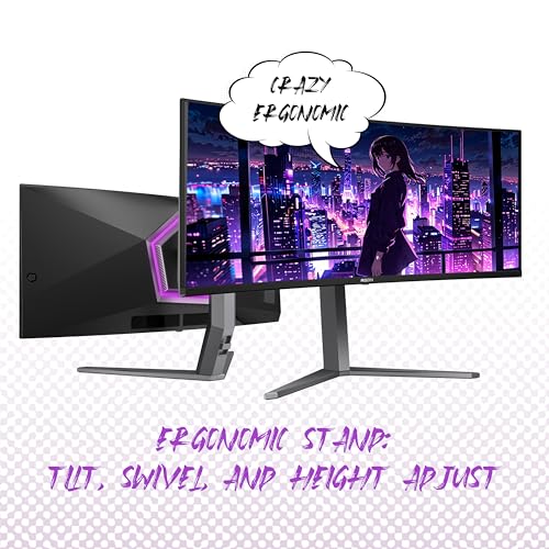 Image of AOC Agon PRO AG346UCD 34'' Ultra Wide Curved QD OLED Gaming Monitor, 21:9 WQHD 3440x1440, 175Hz 0.03ms, G-Sync Compatible, HDR 400 True Black, USB 3.2, Height Adjustable, Console Gaming Ready